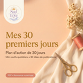 Mes 30 premiers jours, plan d'action couture Sud & Love avec mini-outils quotidiens et 30 idées de publications.
